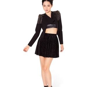 BlackMilk Burned Velvet Skater Skirt